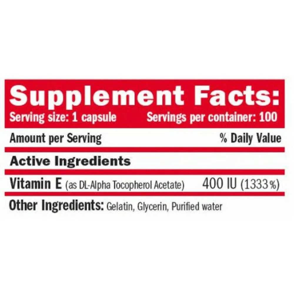 Amix E-vitamin 400 Ie 100 Enheter, Uncolor, One Size