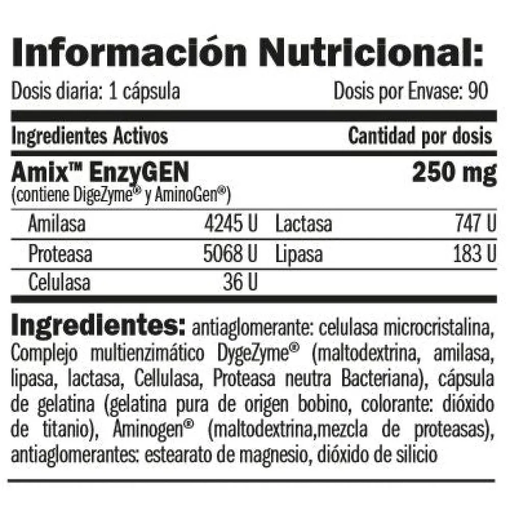 Amix Enzygen Kapslar 90 Enheter, Uncolor, One Size