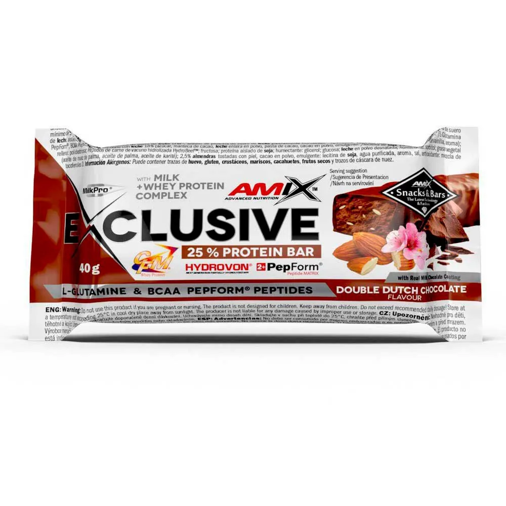 Amix Exclusive Proteinbarslåda Dubbel Choklad 85g 12 Enheter, One size