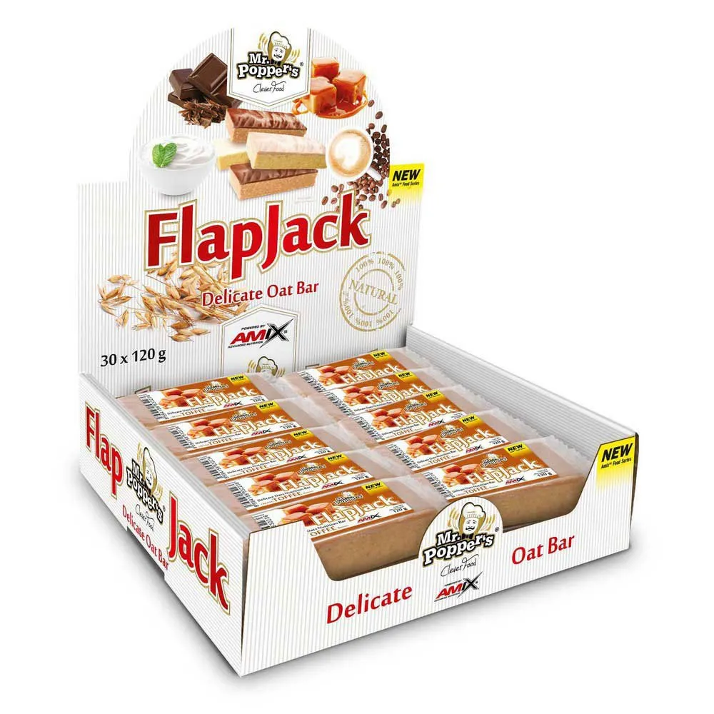 Amix Flapjack Oat Energibar Låda Toffee 120g 30 Enheter