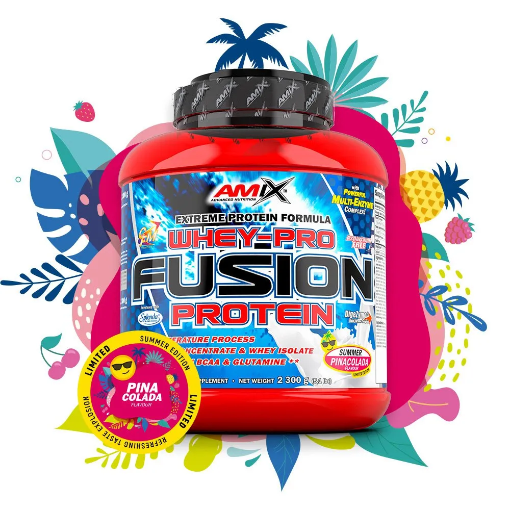 Amix Fusion Vassleproteinisolat Piña Colada 1000g, Red, One Size