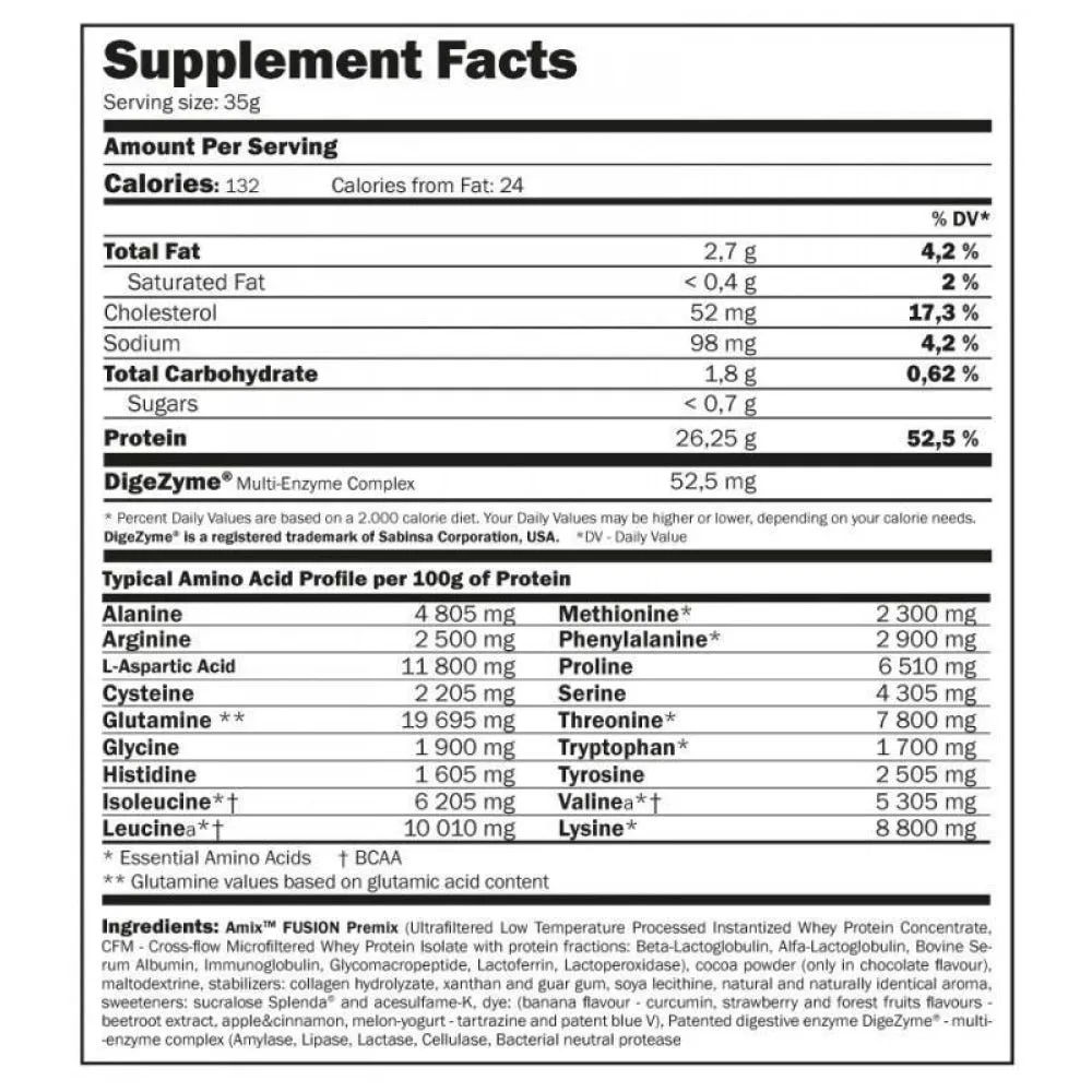 Amix Fusion Vassleproteinisolat Skogsbär 1000g, Uncolor, One Size