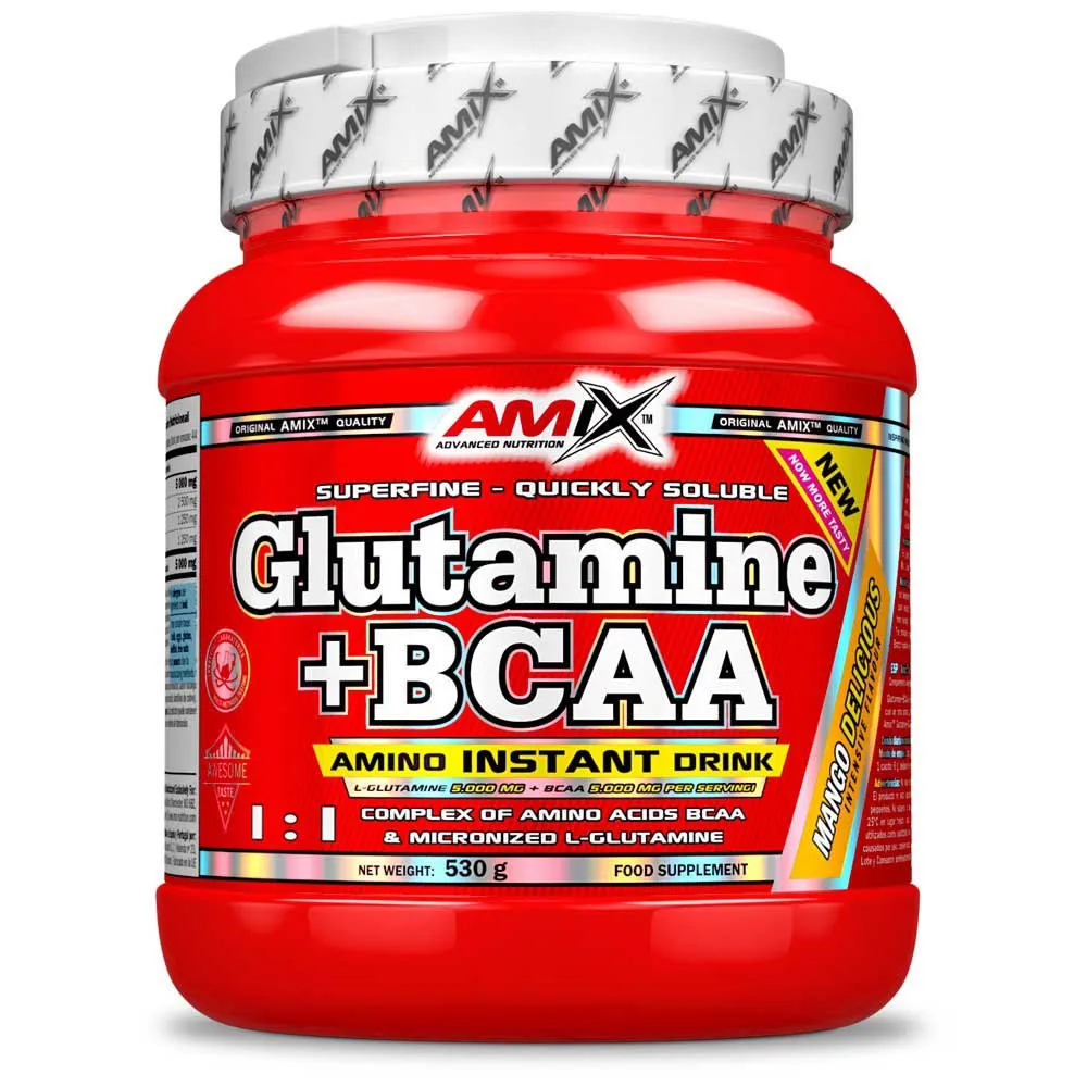 Amix Glutamin+bcaa Neutral Smak 530g, Red, One Size