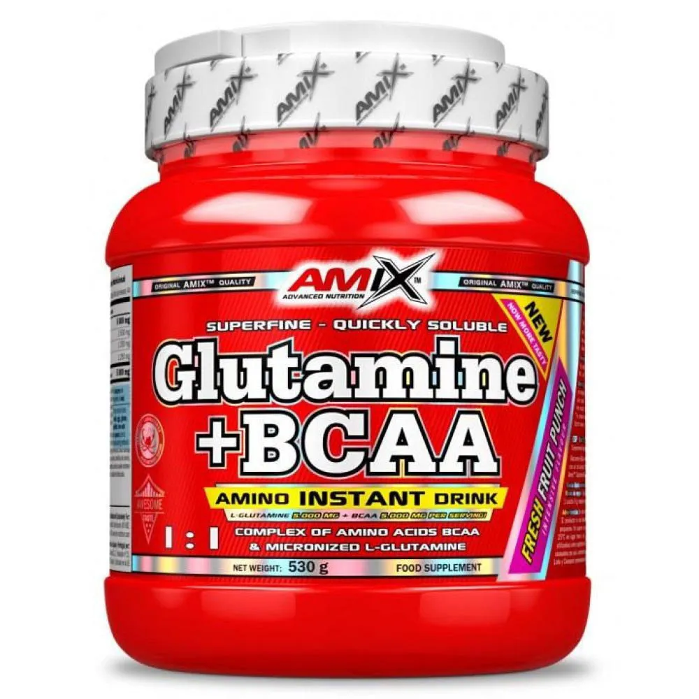 Amix Glutamin Bcaa-pulver 500g, Uncolor, One Size