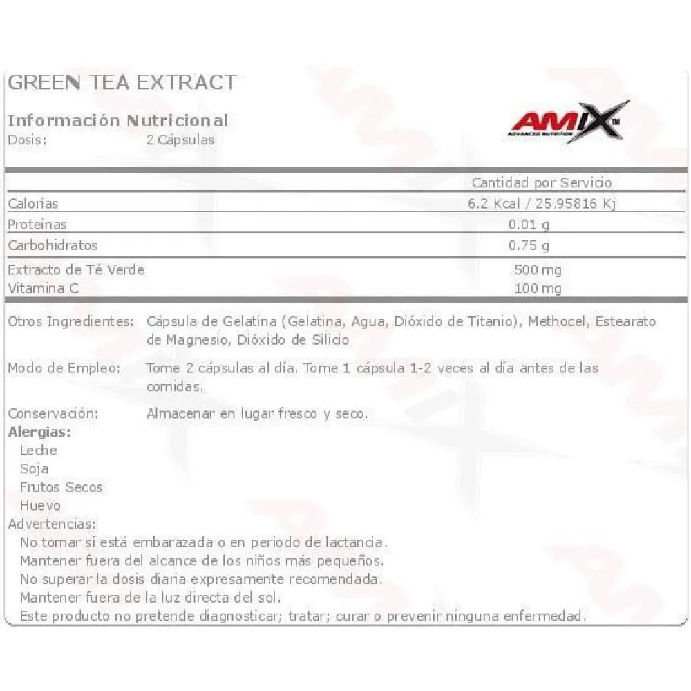 Amix Grönt Te Med Vitamin C 100 Enheter, Uncolor, One Size