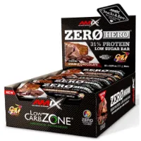Amix Low Carb Zerohero Proteinbarslåda Dubbel Choklad 65g 15 Enheter Amix Low Carb Zerohero Proteinbarslåda Dubbel Choklad 65g 15 Enheter