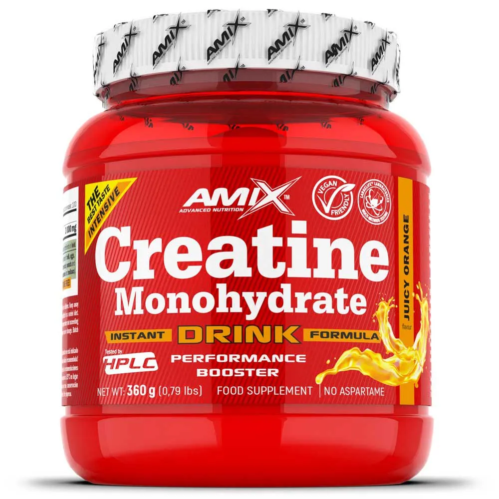 Amix Monohydrate Kreatinpulver Apelsin 360g, One size