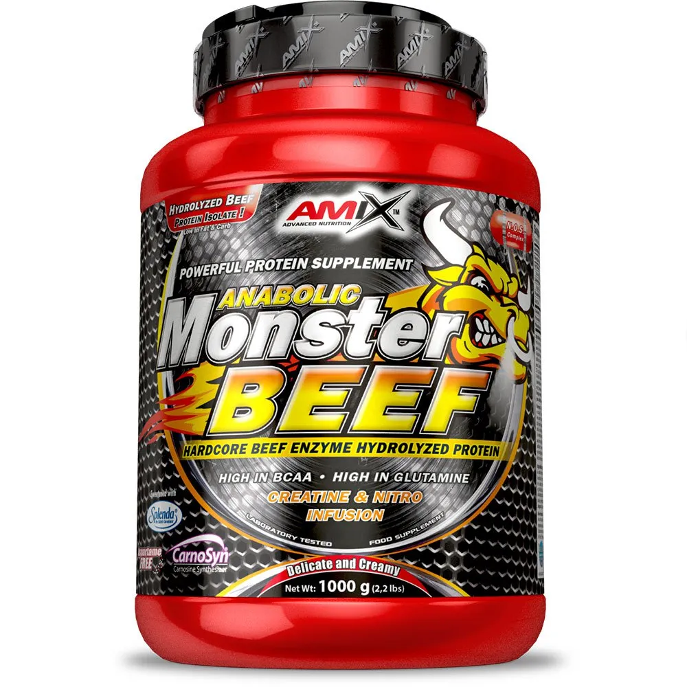 Amix Monster Beef Proteinpulver För Dryck Vilda Bär 1kg, Red, One Size