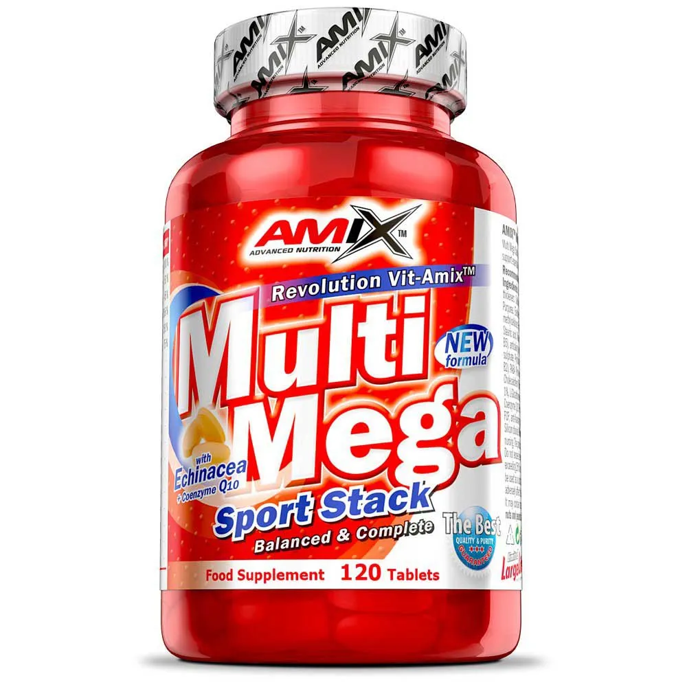 Amix Multi Mega Stack Tabletter Neutral Smak 120 Enheter, Red, One Size