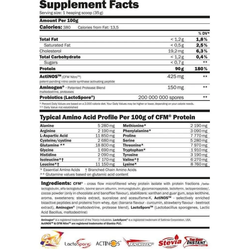 Amix Pure Cfm Whey Nitro Protein Vassleproteinisolat Jordgubbsyoghurt 2kg, Uncolor, One Size