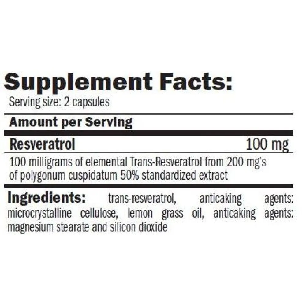 Amix Pure Resveratrol Anti-ox Kapslar 60 Enheter, Uncolor, One Size