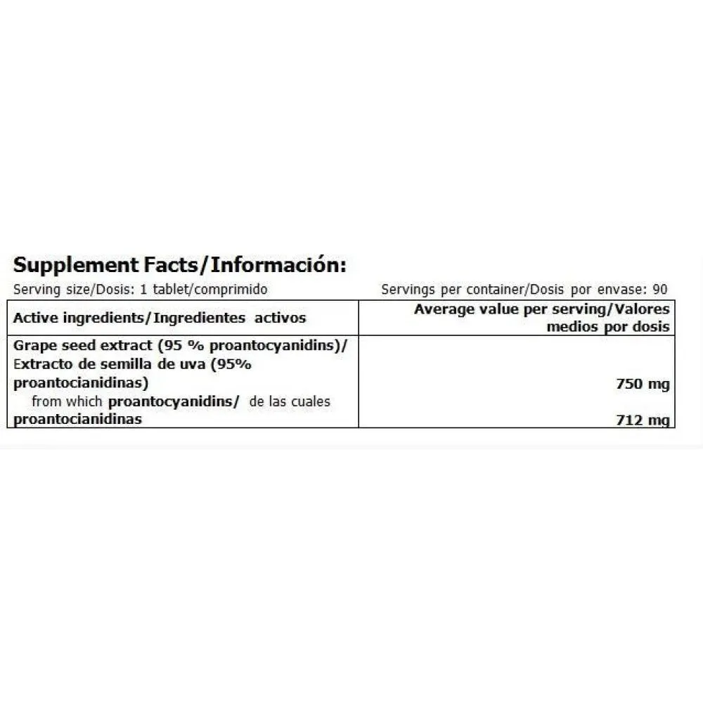 Amix Seed Extract Vitamines Tabletter Druvor 90 Enheter, Uncolor, One Size
