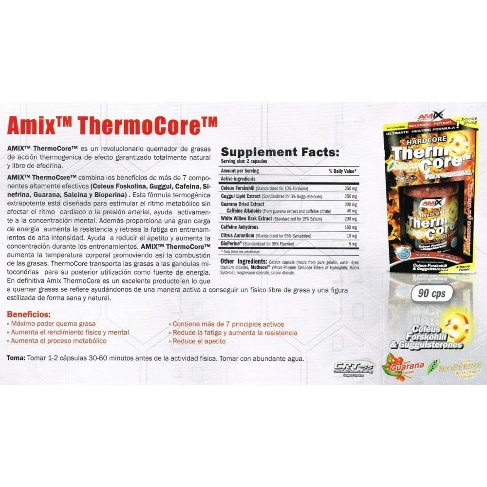 Amix Thermocore Fettförbrännare 90 Enheter, Uncolor, One Size