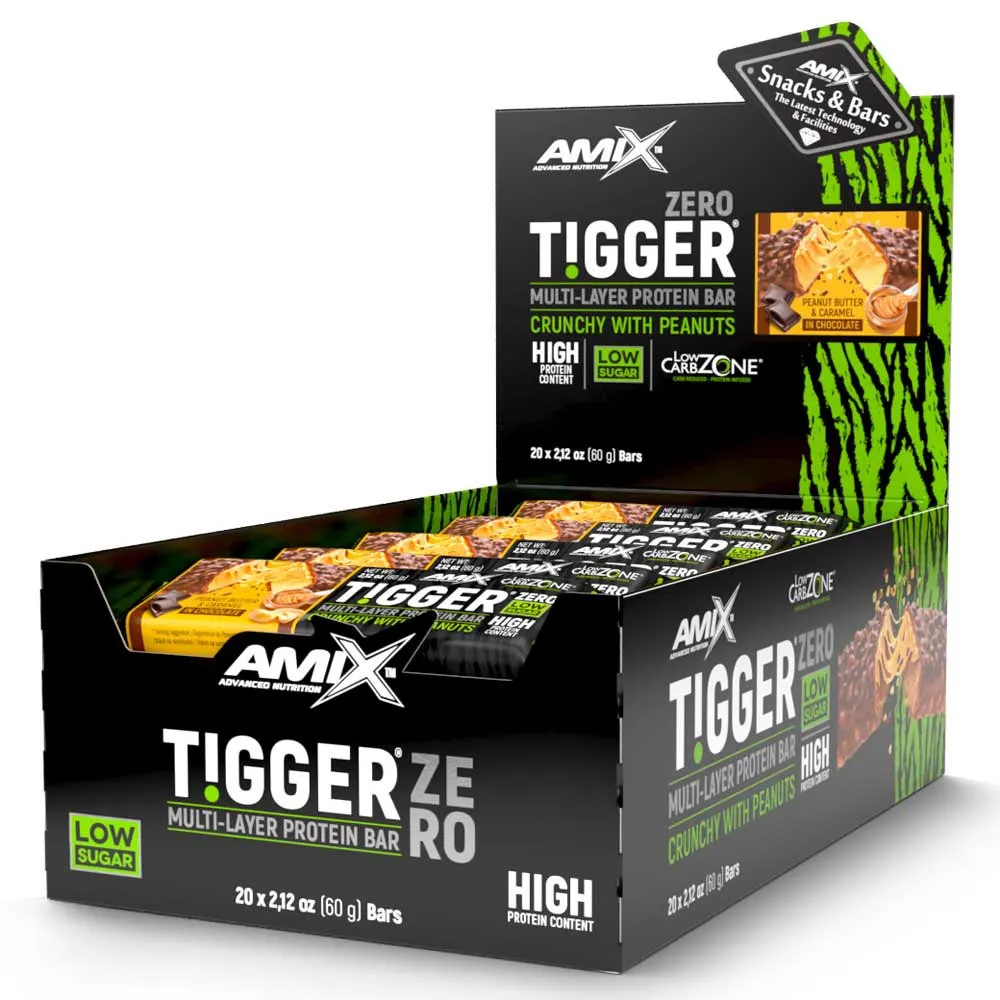 Amix Tiggerzero Multi-layer Proteinbarslåda Jordnötssmör 60g 20 Enheter, One size