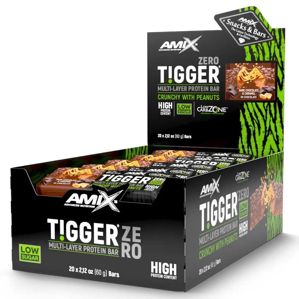 Amix Tiggerzero Multi-layer Proteinbarslåda Mörk Choklad Och Kola 60g 20 Enheter, One size