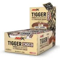 Amix Tiggerzero Proteinbarslåda Kokos Och Choklad 60g 20 Enheter Amix Tiggerzero Proteinbarslåda Kokos Och Choklad 60g 20 Enheter