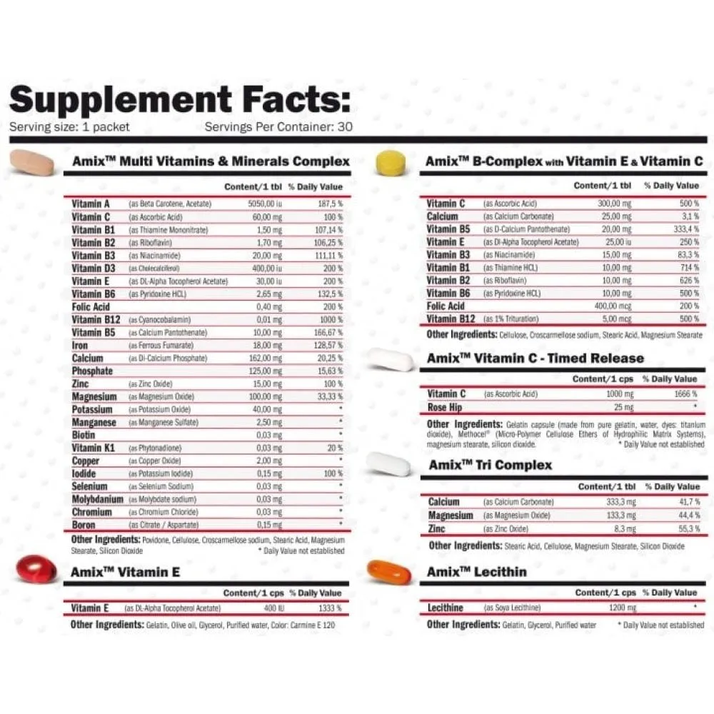 Amix Vitamins&minerals Tablettask Neutral Smak 30 Enheter, One size