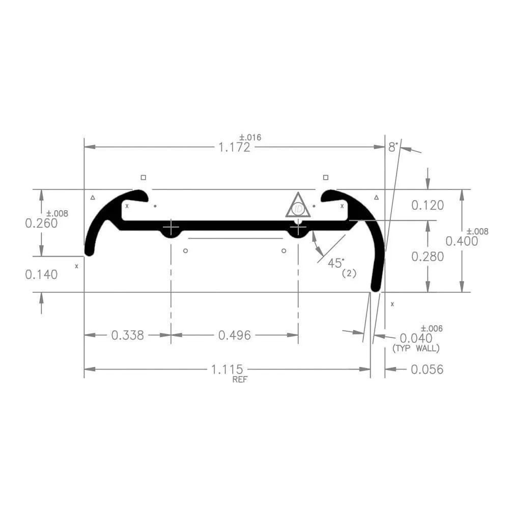 Ap Products Kort Läpprälsinsats 2.43 M, Polar white, One Size