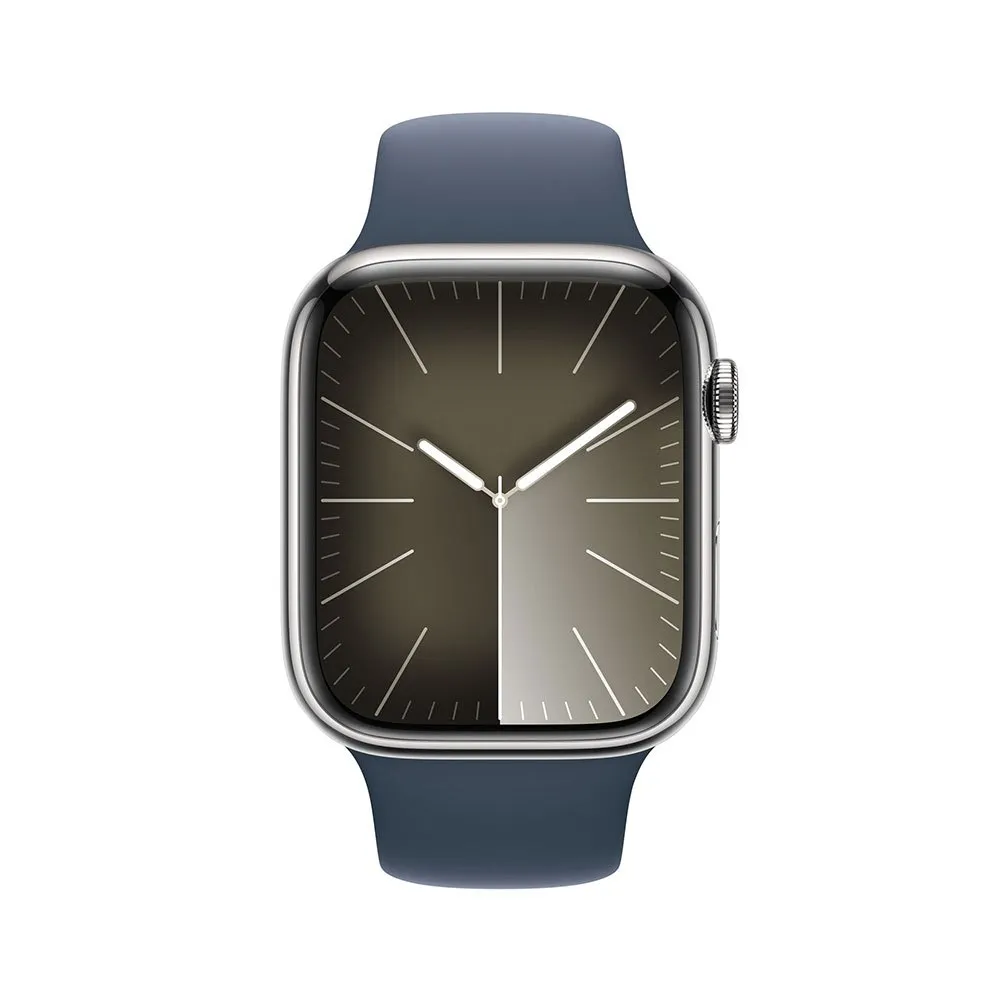 Apple Series 9 Gps+cellular 45 Mm Watch, Silver / steel blue