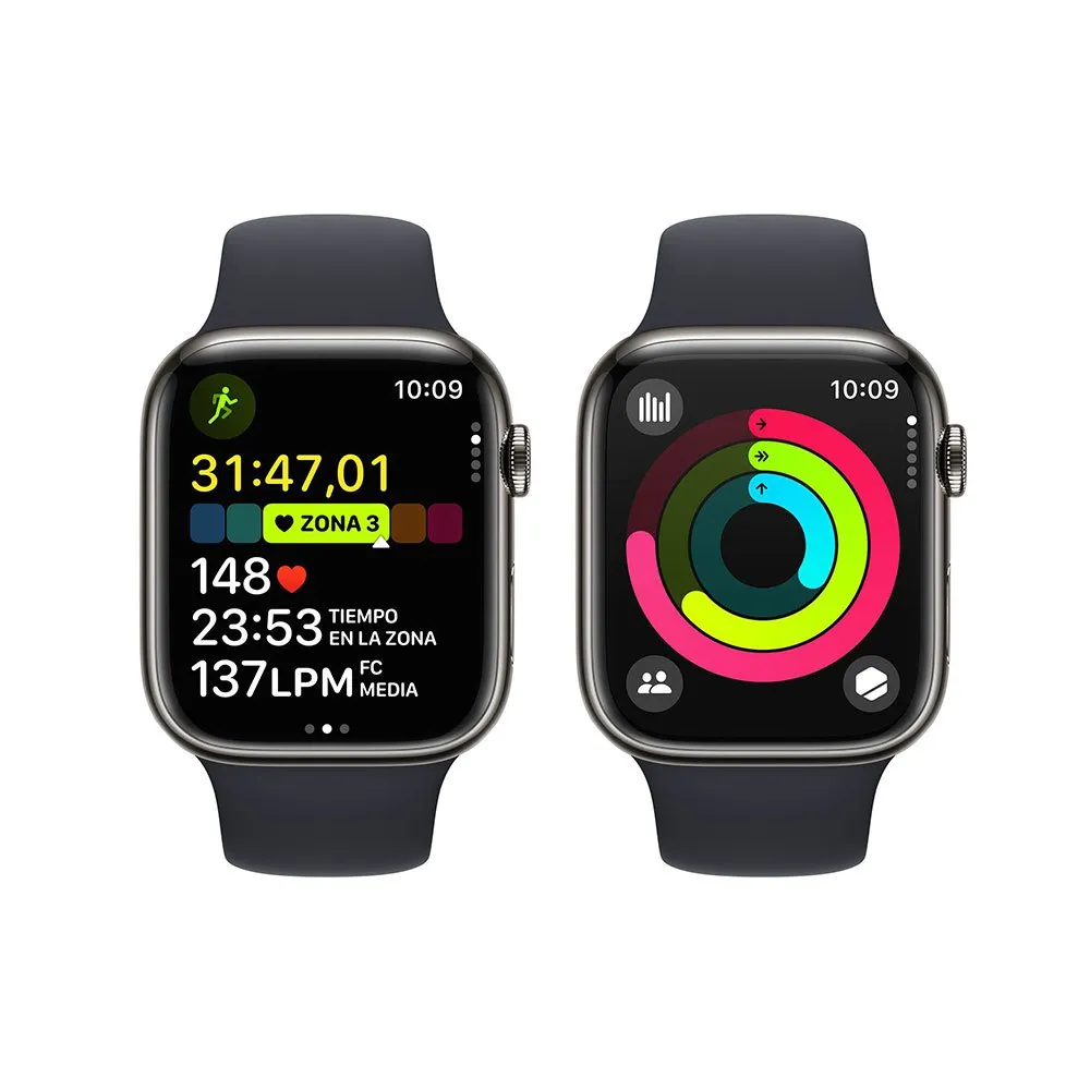 Apple Stainless Steel Watch Series 9 Gps+cellular 45 Mm Refurbished, Graphite / steel midnight Apple Stainless Steel Watch Series 9 Gps+cellular 45 Mm Refurbished, Graphite / steel midnight