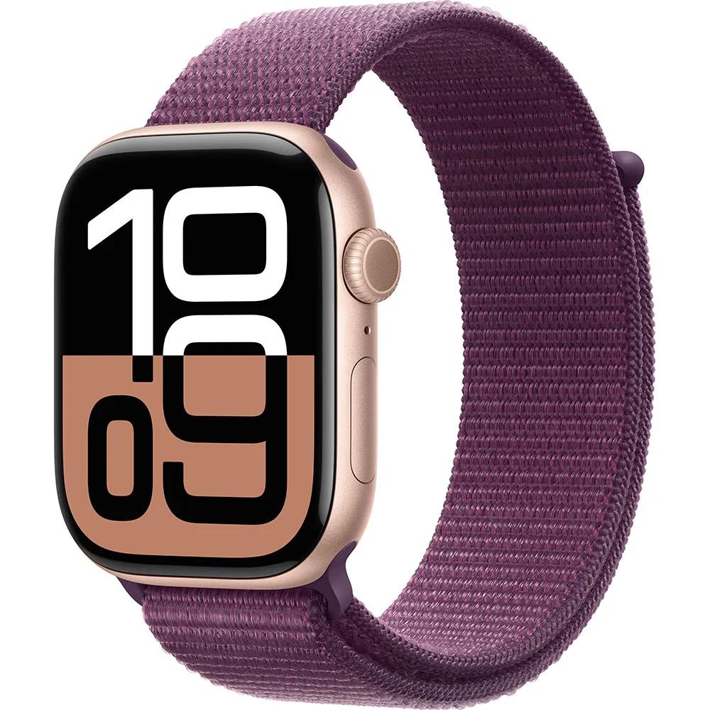 Apple Watch Series 10 Gps + Cellular 46mm Sport Loop Refurbished, Rose gold aluminium / plum