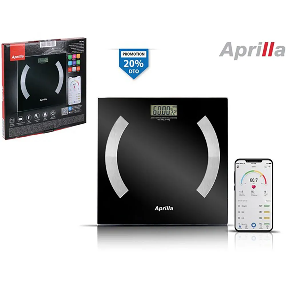 Aprilla Smart Badrumsvåg Med Bluetooth 150kg, Multicolor, One Size