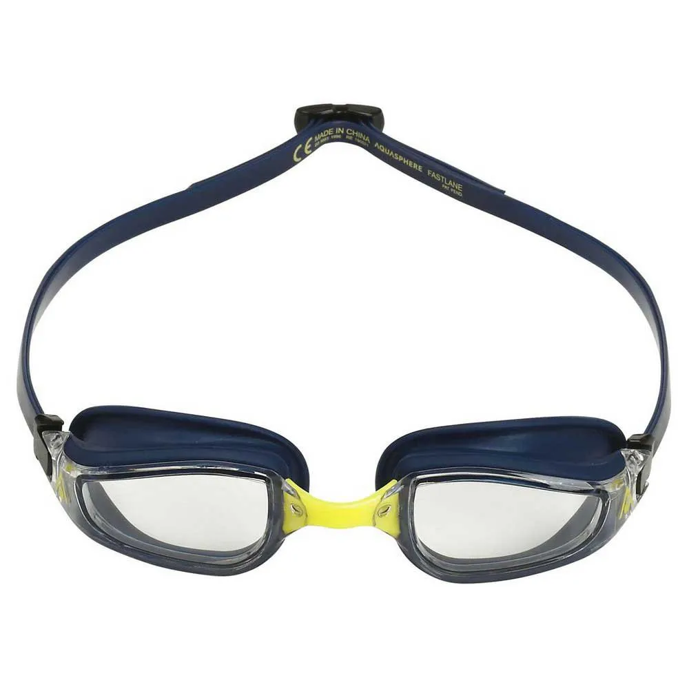 Aqua Sphere Fastlane Lenses Clear Simglasögon unisex, Navy blue / bright yellow, One Size