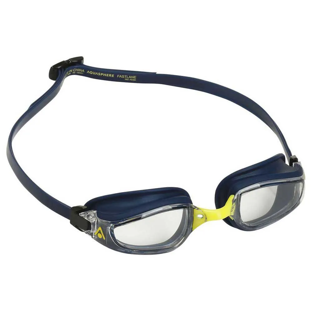 Aqua Sphere Fastlane Lenses Clear Simglasögon unisex, Navy blue / bright yellow, One Size