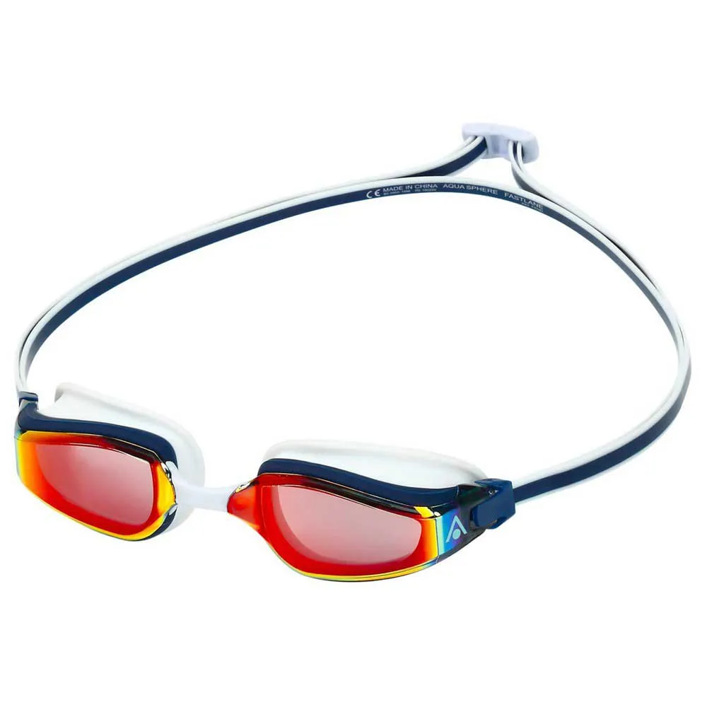 Aqua Sphere Fastlane Swimming Goggles, Navy blue / red / red titanium mirrored, One Size Aqua Sphere Fastlane Swimming Goggles, Navy blue / red / red titanium mirrored, One Size