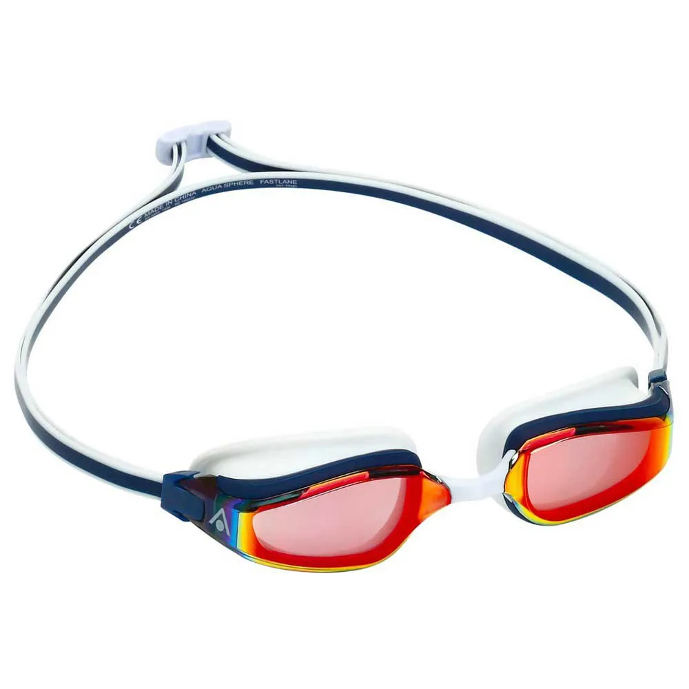 Aqua Sphere Fastlane Swimming Goggles, Navy blue / red / red titanium mirrored, One Size Aqua Sphere Fastlane Swimming Goggles, Navy blue / red / red titanium mirrored, One Size