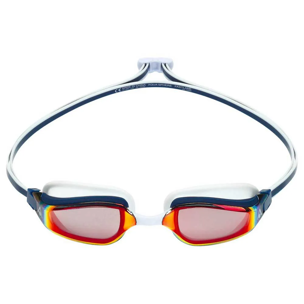 Aqua Sphere Fastlane Swimming Goggles, Navy blue / red / red titanium mirrored, One Size Aqua Sphere Fastlane Swimming Goggles, Navy blue / red / red titanium mirrored, One Size