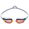 Aqua Sphere Fastlane Swimming Goggles, Navy blue / red / red titanium mirrored, One Size