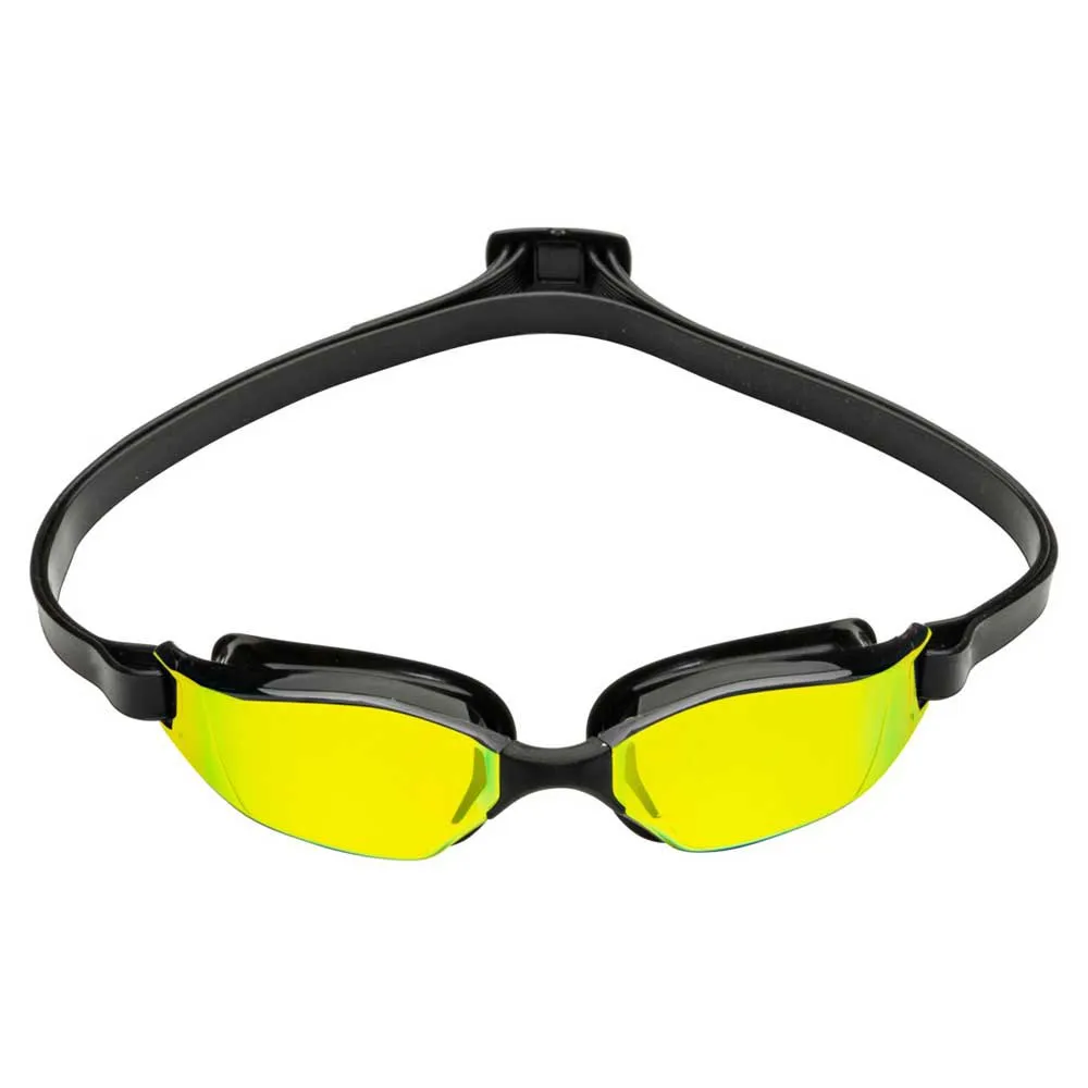 Aqua Sphere Swimming Goggles Xceed, Black / black / yellow titanium mirrored, One Size