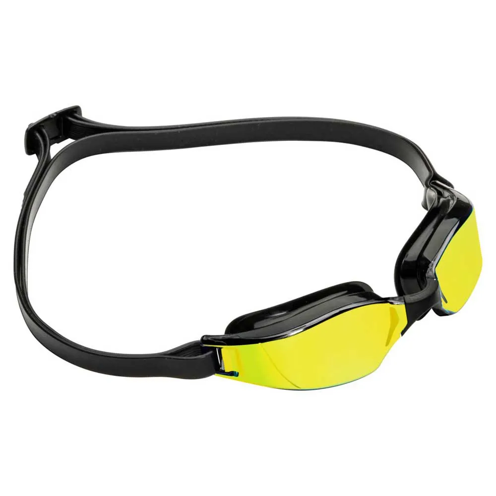 Aqua Sphere Swimming Goggles Xceed, Black / black / yellow titanium mirrored, One Size