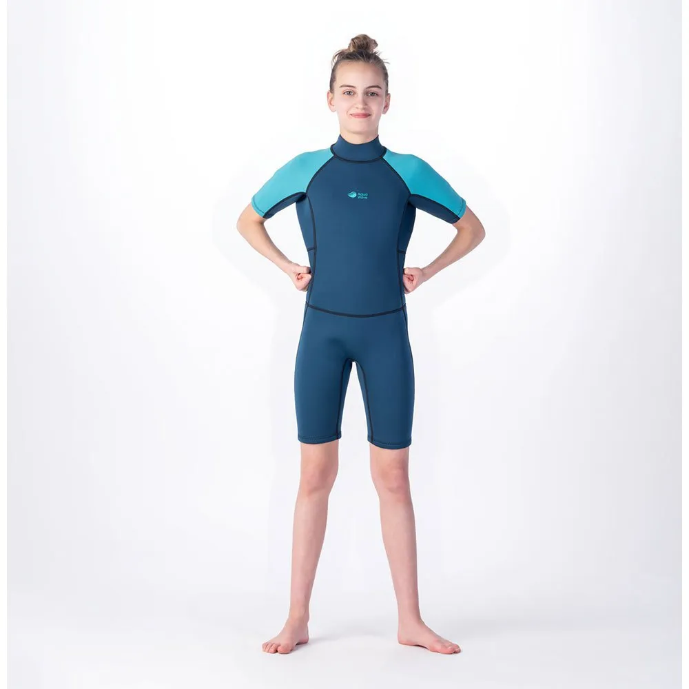 Aquawave Surfo Junior Våtdräkt I Neopren unisex, Gibraltar sea / peacock blue, 164cm