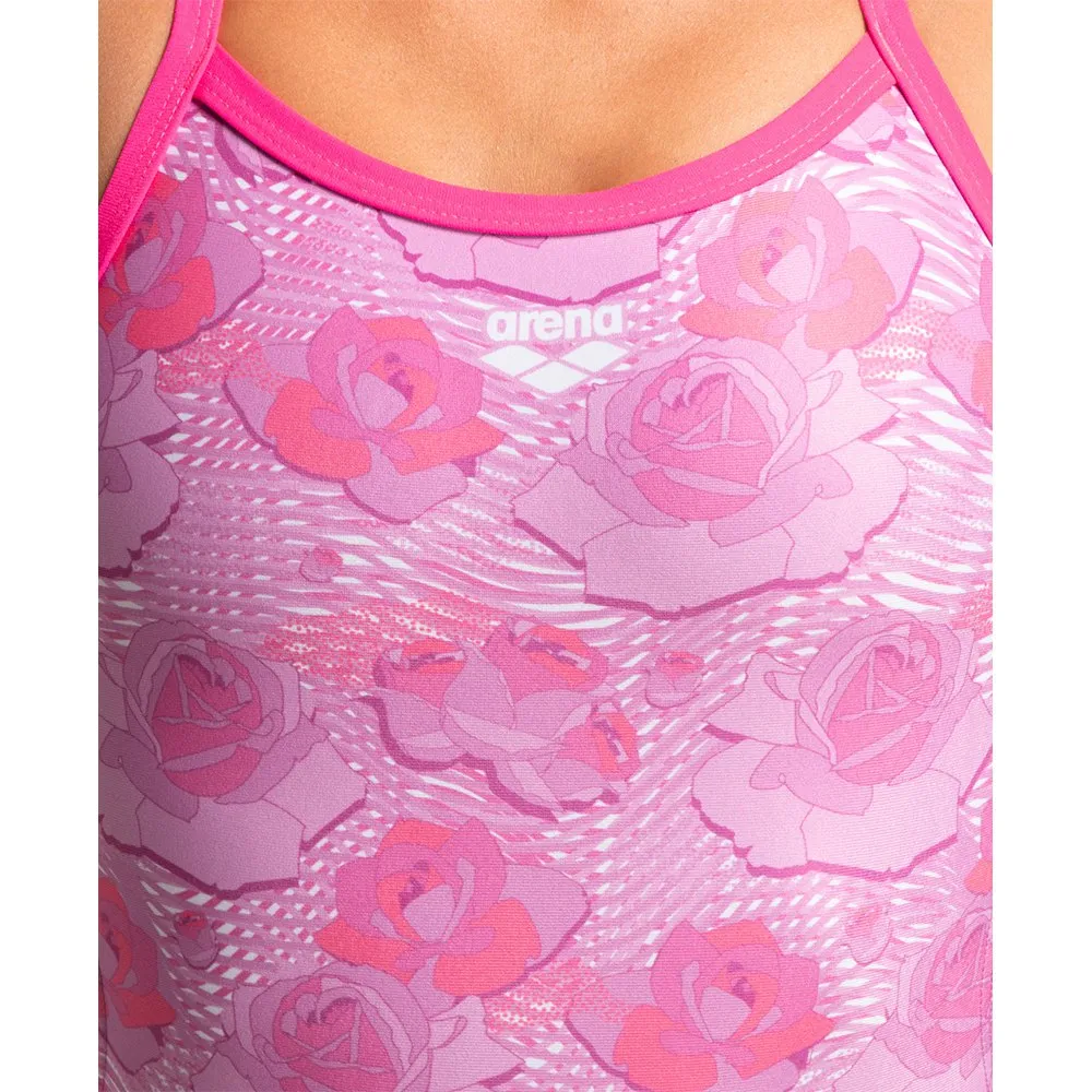 arena Breast Camcer Challenge Back Baddräkt female, Wavy roses arena Breast Camcer Challenge Back Baddräkt female, Wavy roses