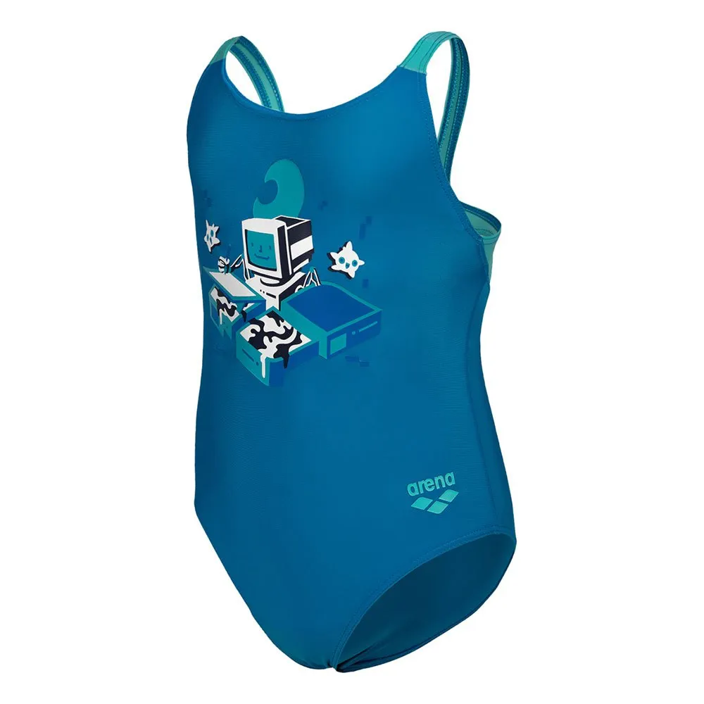arena Game Swim Pro Back Baddräkt female, Blue china, 8-9Y