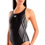 arena Grid V Back Graphic Baddräkt female, Black / artic