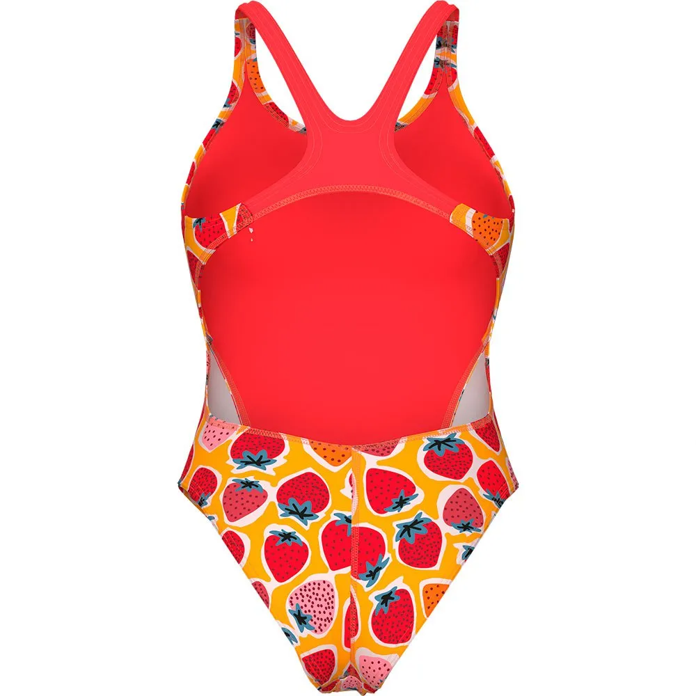 arena Strawberry Swim Tech Back Baddräkt female, Fluo red / orange