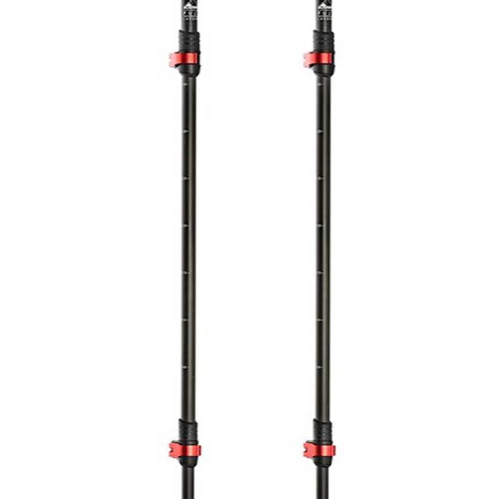 Arva Fuji Carbon 3 Parts Powerlock + Long Grip Stavar, Black, 105-135cm