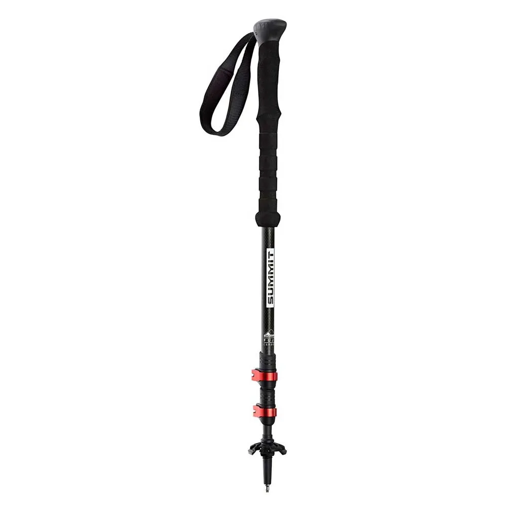 Arva Fuji Carbon 3 Parts Powerlock + Long Grip Stavar, Black, 105-135cm