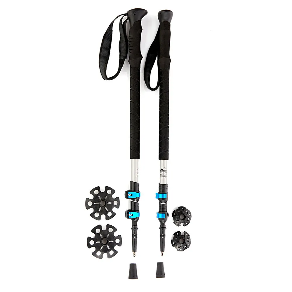 Arva Haute Route Compact 3 Part Powerlock Long Stavar, Black, 105-135cm