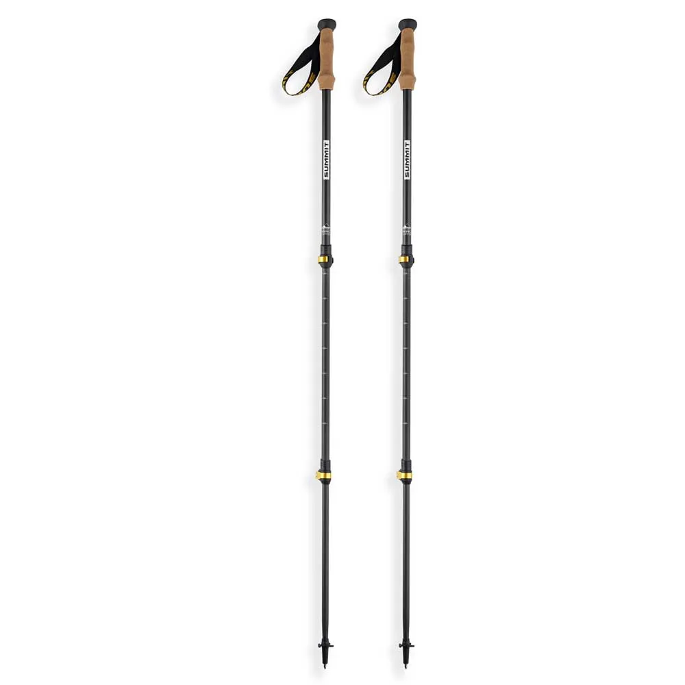 Arva Nepal Carbon 3 Parts Powerlock Cork Grip Stavar, Black / gold, 105-135cm