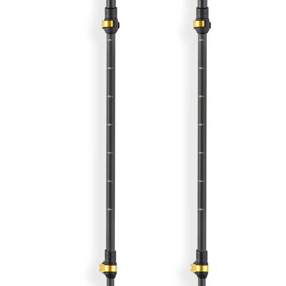 Arva Nepal Carbon 3 Parts Powerlock Cork Grip Stavar, Black / gold, 105-135cm
