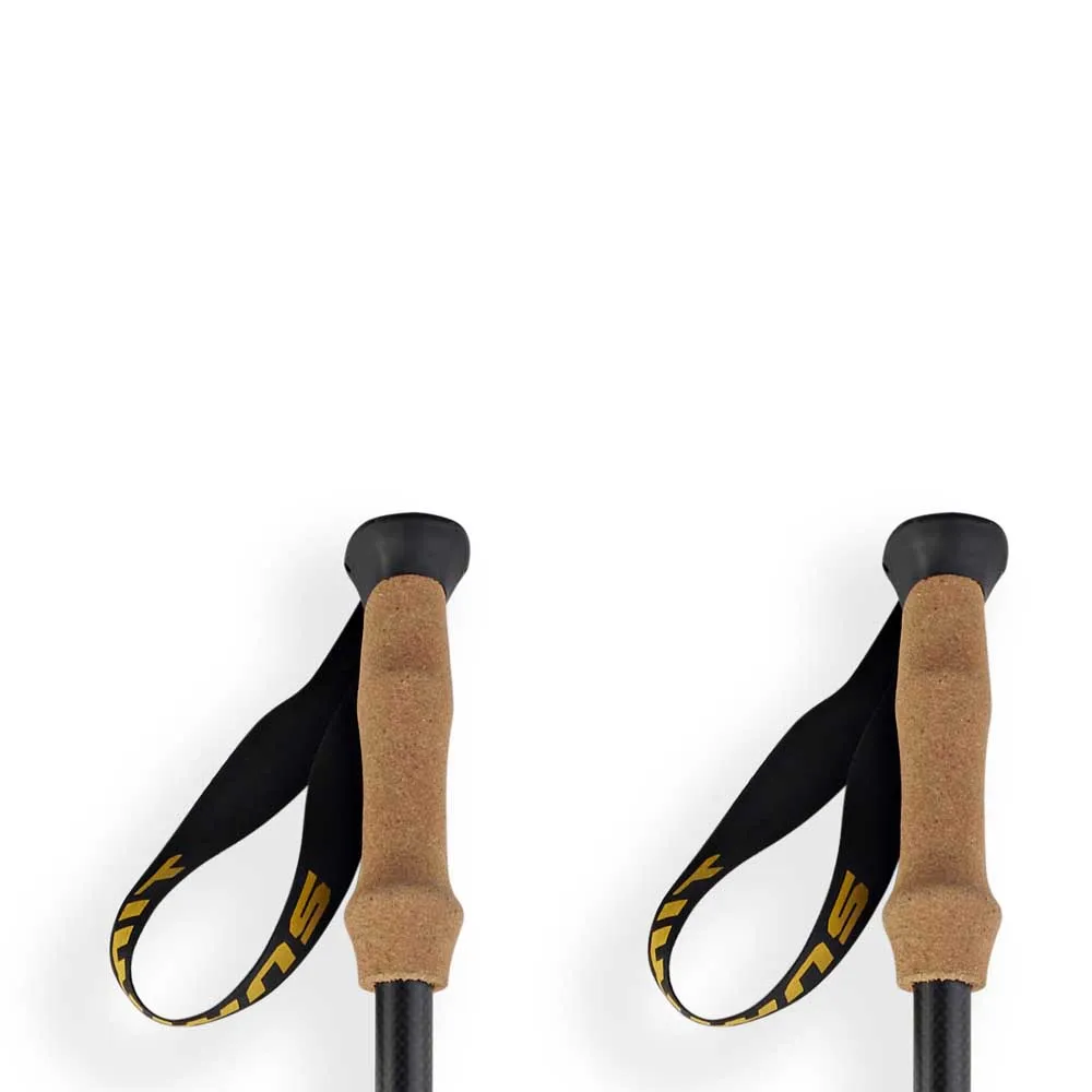 Arva Nepal Carbon 3 Parts Powerlock Cork Grip Stavar, Black / gold, 105-135cm
