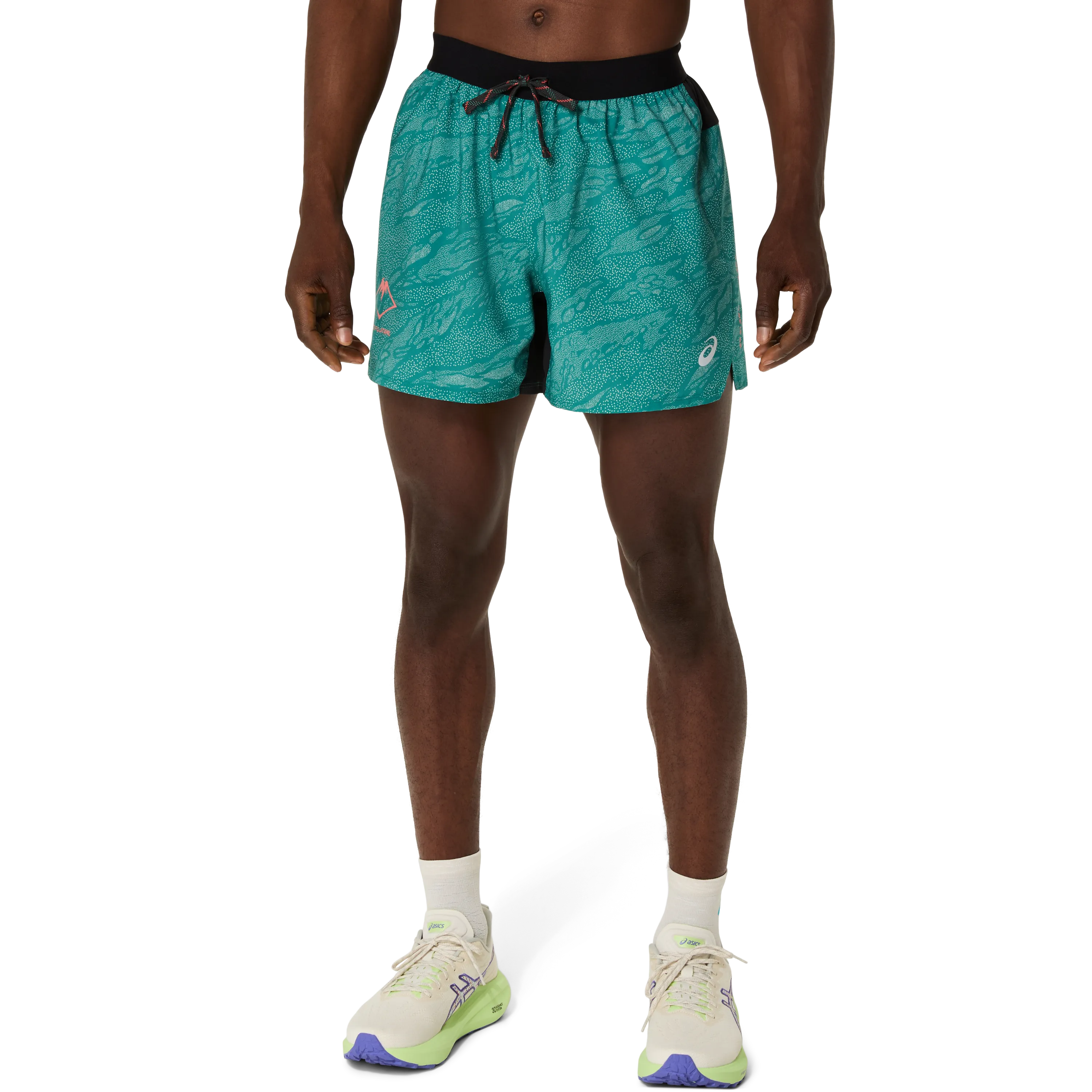 Asics Men's Fujitrail All Over Print Short, Rainy Lake