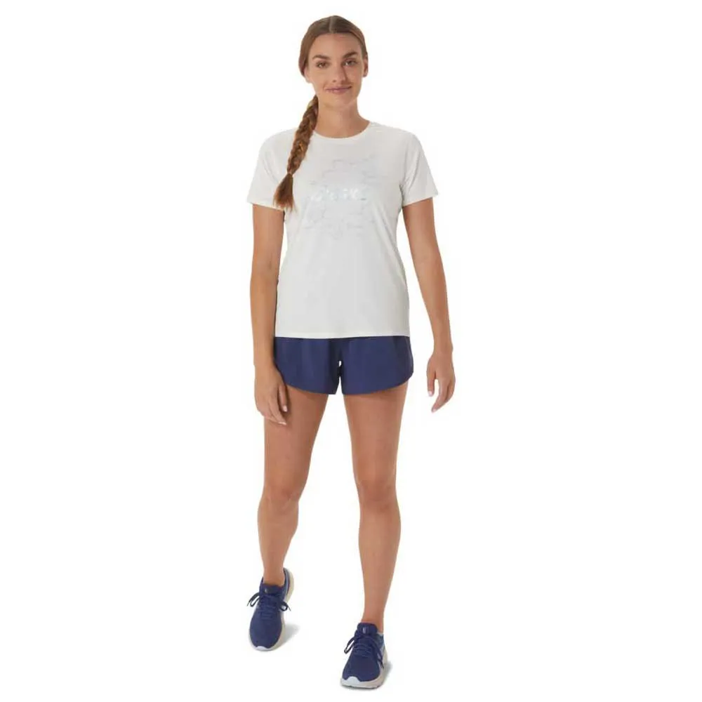 Asics Nagino Graphic Run T-shirt Med Korta ärmar female, Cream