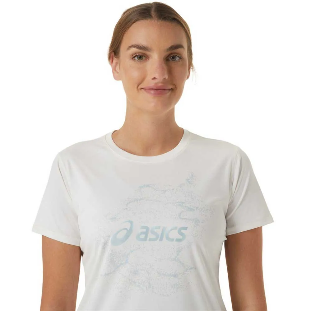 Asics Nagino Graphic Run T-shirt Med Korta ärmar female, Cream