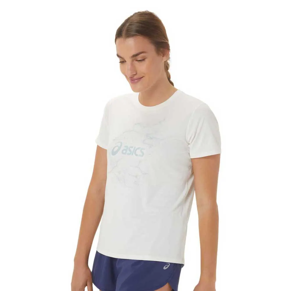 Asics Nagino Graphic Run T-shirt Med Korta ärmar female, Cream