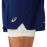 Asics Road 2-in-1 5inch Shorts male, Blue expanse / birch